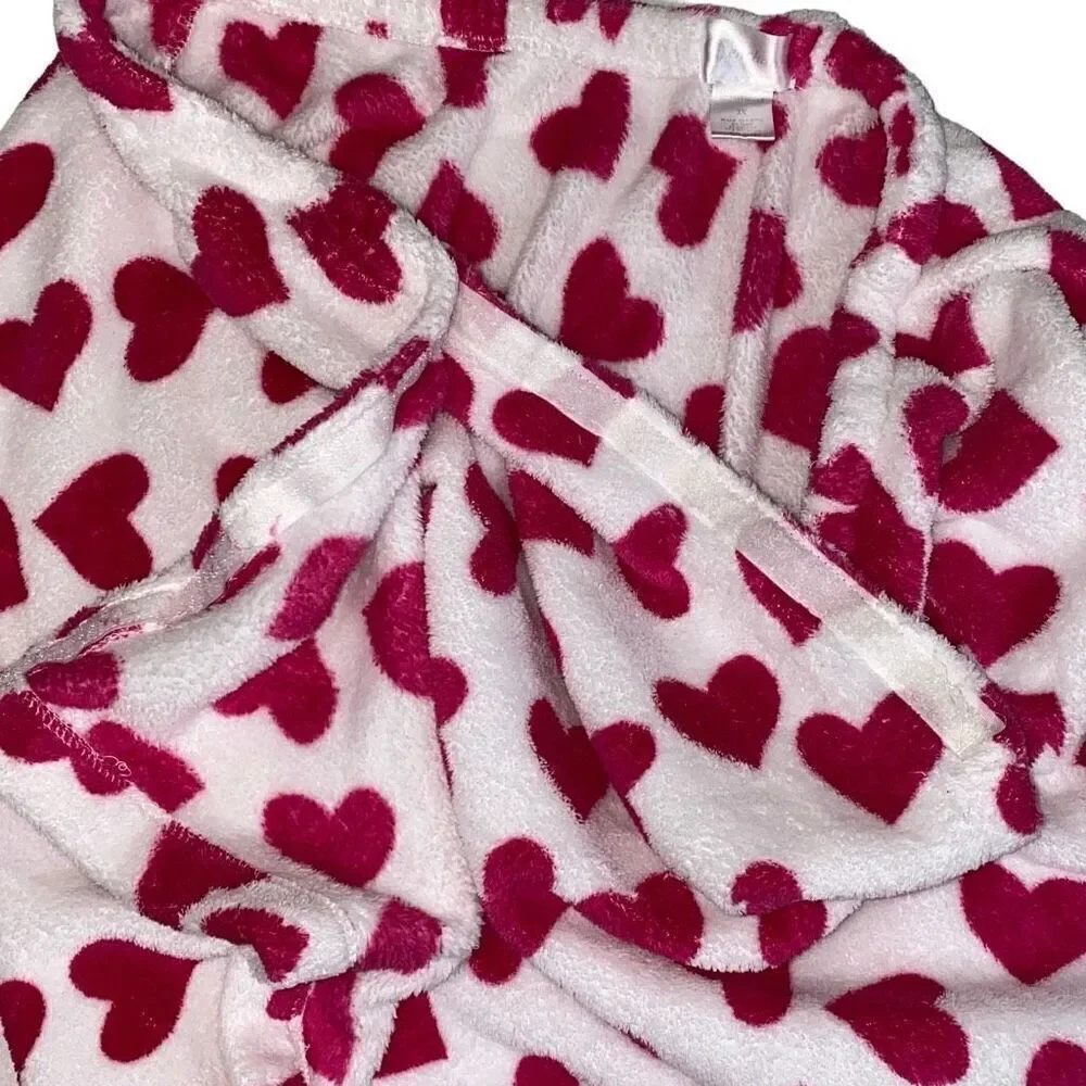 Towel Wrap White with Pink Hearts Hook and Loop Elastic Size 3X